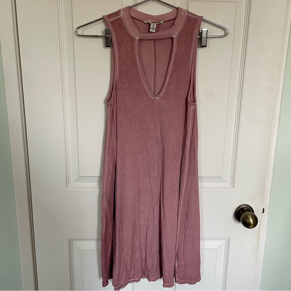 American Eagle casual pullover pink v keyhole halter neck dress XXS